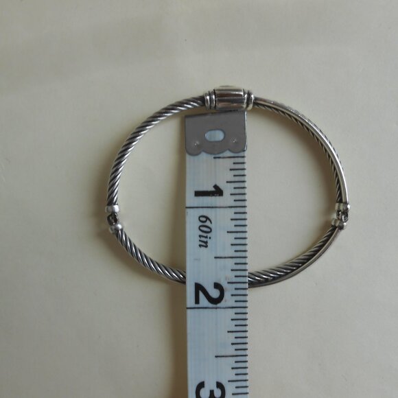 David Yurman Sterling Silver Petite X Diamond Crossover Bracelet EUC - Picture 11 of 14